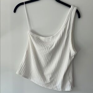 White Ribbed women’s crop top
